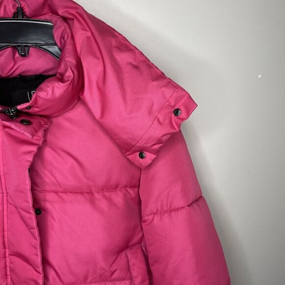 UNREAL FUR Puffer Jacket Womens Large L Barbie Pink Phaedra Cropped - Picture 4 of 12